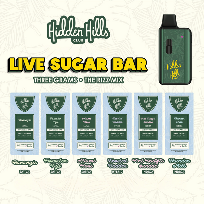 Hidden Hills Club Rizz Mix Live Sugar THC-P Disposable Vape 3g